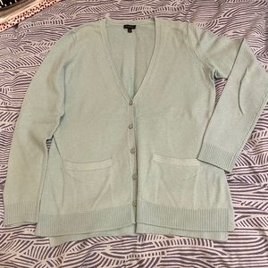 Light Blue V-neck Cardigan with pockets